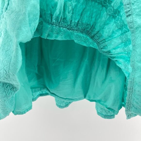 OshKosh Toddler Girl’s Blue Ruffle Off The Shoulder Embroidered Cotton Dress 5T - Picture 5 of 11